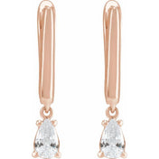 14K Rose 1/2 CTW Lab-Grown Diamond Lever Back Earrings