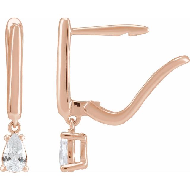 2 CTW Lab-Grown Diamond Lever Back Earrings