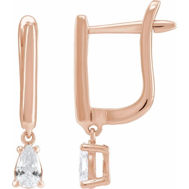 2 CTW Lab-Grown Diamond Lever Back Earrings