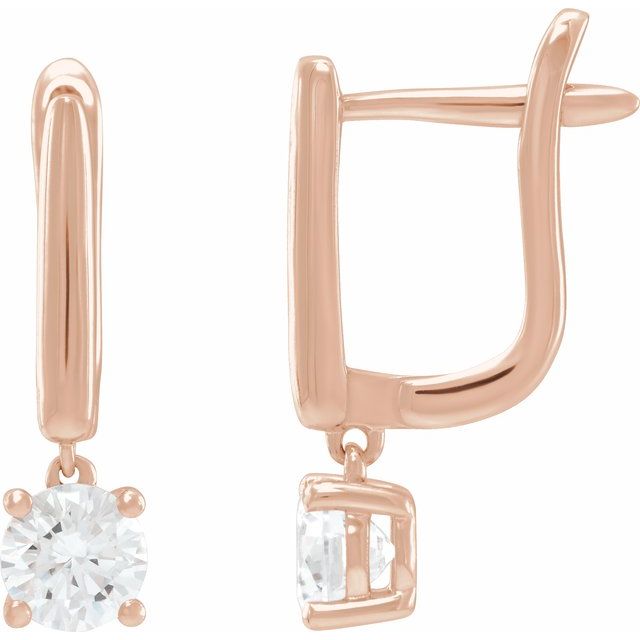 2 CTW Lab-Grown Diamond Lever Back Earrings