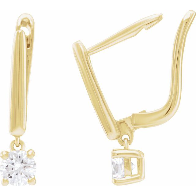 2 CTW Lab-Grown Diamond Lever Back Earrings