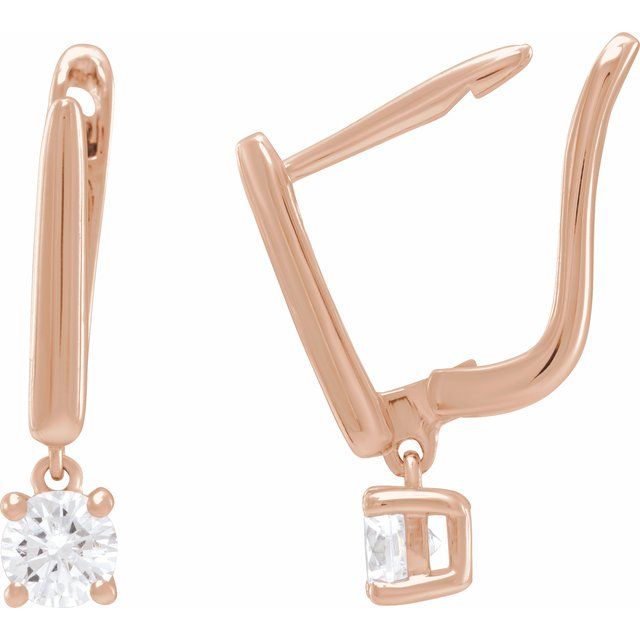 2 CTW Lab-Grown Diamond Lever Back Earrings