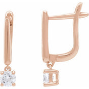 14K Rose 1 CTW Lab-Grown Diamond Lever Back Earrings