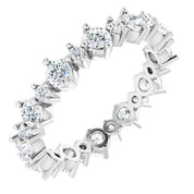 14K White 7/8 CTW Natural Diamond Eternity Band Size 4