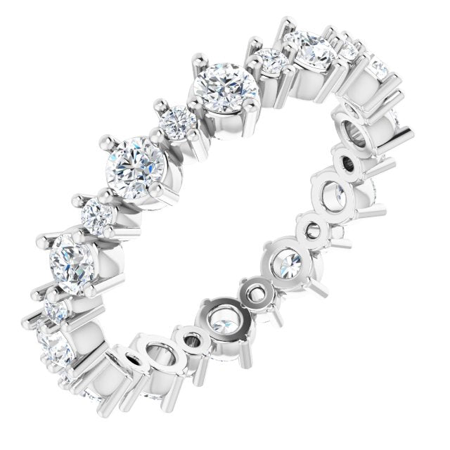 Platinum 7/8 CTW Natural Diamond Eternity Band Size 4