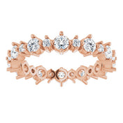 14K Rose 7/8 CTW Natural Diamond Eternity Band Size 4