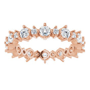 14K Rose 7/8 CTW Natural Diamond Eternity Band Size 4