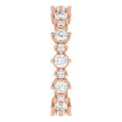 14K Rose 7/8 CTW Natural Diamond Eternity Band Size 4