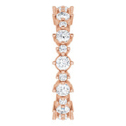 14K Rose 7/8 CTW Natural Diamond Eternity Band Size 4