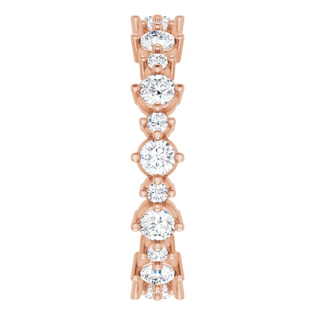 14K Rose 7/8 CTW Natural Diamond Eternity Band Size 4