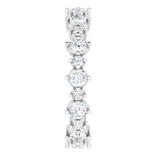 14K White 7/8 CTW Natural Diamond Eternity Band Size 4