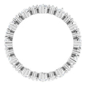 14K White 7/8 CTW Natural Diamond Eternity Band Size 4.5