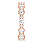 14K Rose 7/8 CTW Natural Diamond Eternity Band Size 4.5