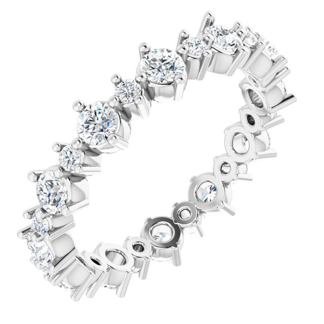 Platinum 7/8 CTW Natural Diamond Eternity Band Size 4.5