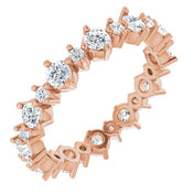 14K Rose 7/8 CTW Natural Diamond Eternity Band Size 4.5