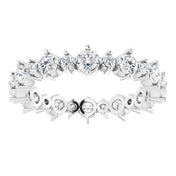 14K White 7/8 CTW Natural Diamond Eternity Band Size 4.5