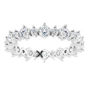14K White 7/8 CTW Natural Diamond Eternity Band Size 4.5