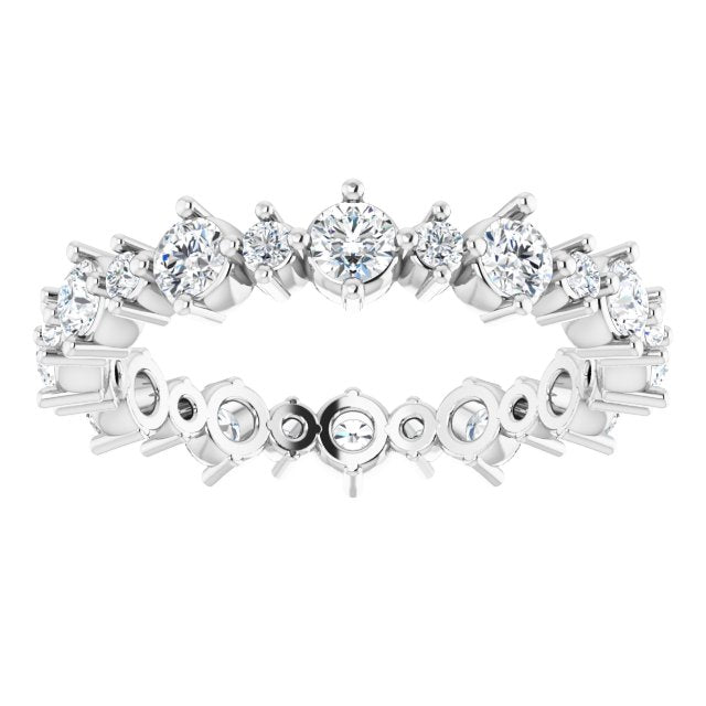 Platinum 7/8 CTW Natural Diamond Eternity Band Size 4.5