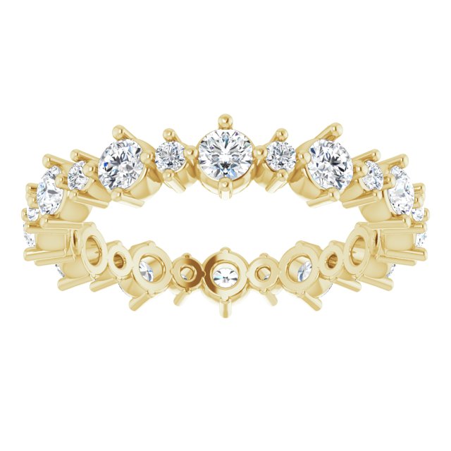 14K Yellow 7/8 CTW Natural Diamond Eternity Band Size 4.5