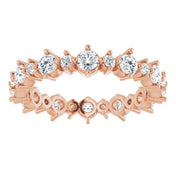 14K Rose 7/8 CTW Natural Diamond Eternity Band Size 4.5