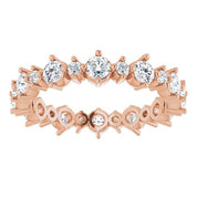 14K Rose 7/8 CTW Natural Diamond Eternity Band Size 4.5