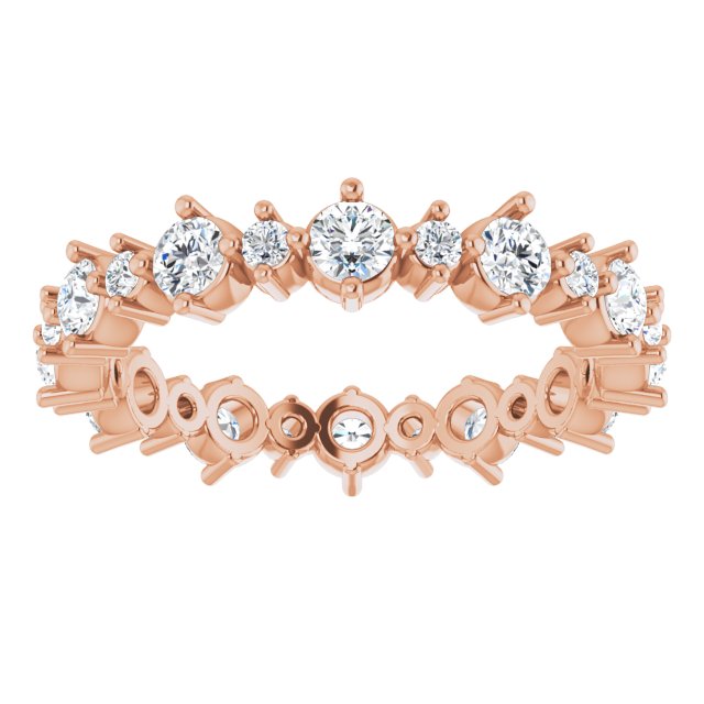 14K Rose 7/8 CTW Natural Diamond Eternity Band Size 4.5