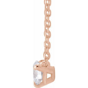 14K Rose 1/5 CTW Natural Diamond Solitaire 16-18" Necklace