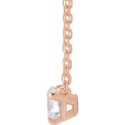 14K Rose 1/5 CTW Natural Diamond Solitaire 16-18" Necklace