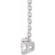 14K White 1/5 CTW Natural Diamond Solitaire 16-18" Necklace