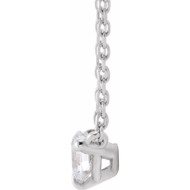 14K White 1/5 CTW Natural Diamond Solitaire 16-18" Necklace