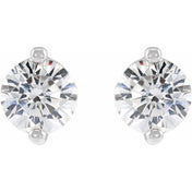 Sterling Silver .03 CTW Natural Diamond 2-Prong Stud Earrings