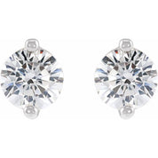 14K White .03 CTW Natural Diamond 2-Prong Stud Earrings