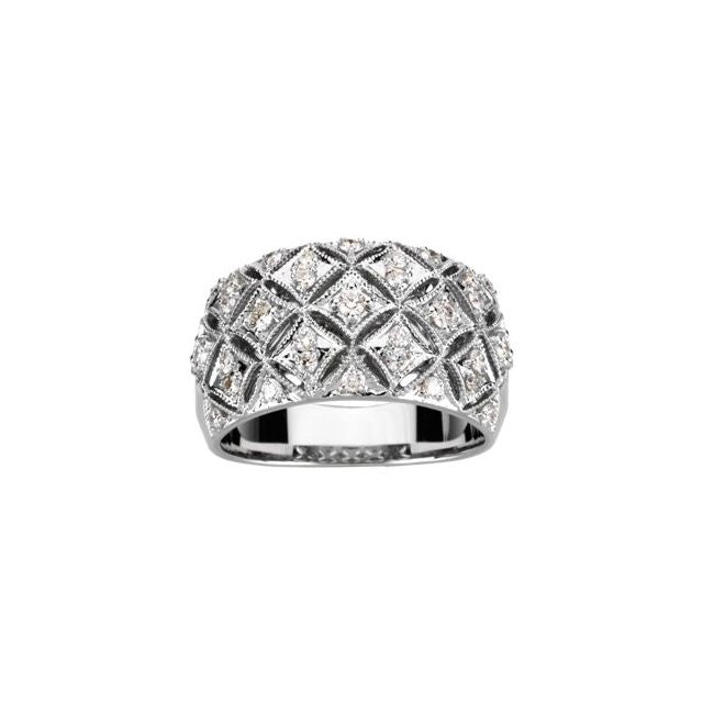 14K White 1/2 CTW Natural Diamond Ring