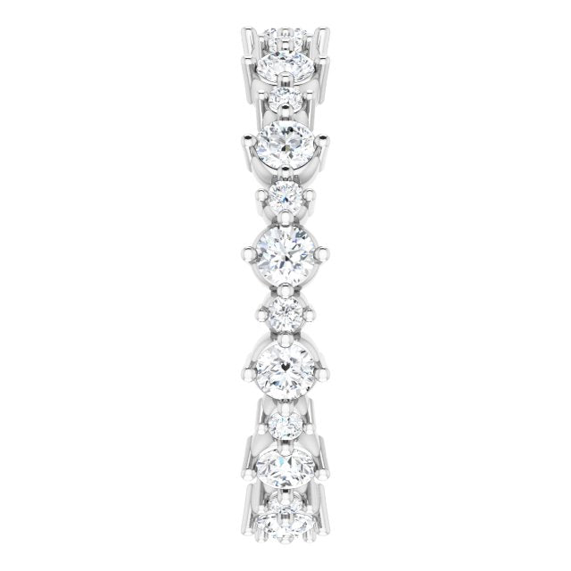 14K White 9/10 CTW Natural Diamond Eternity Band Size 6