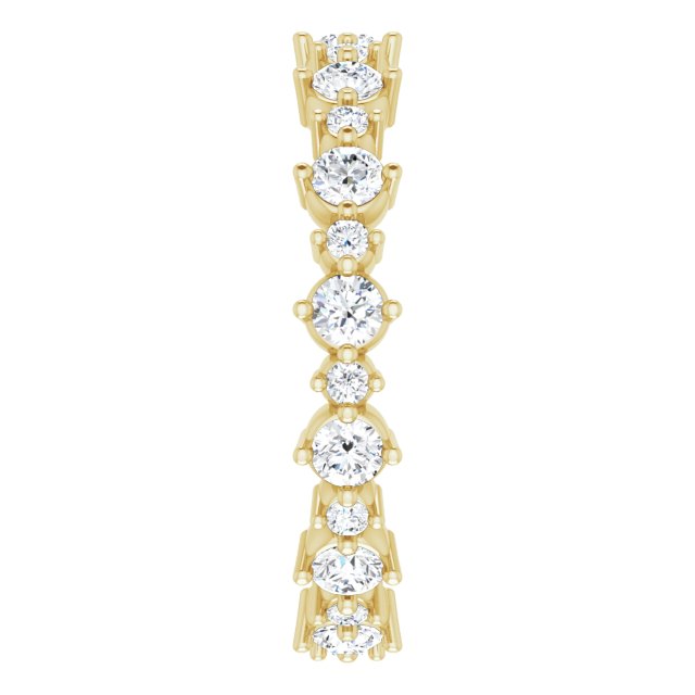 14K Yellow 9/10 CTW Natural Diamond Eternity Band Size 6