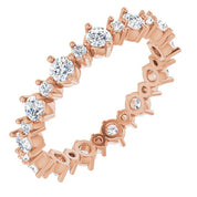 14K Rose 9/10 CTW Natural Diamond Eternity Band Size 6