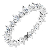 14K White 9/10 CTW Natural Diamond Eternity Band Size 6