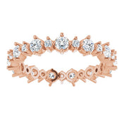 14K Rose 9/10 CTW Natural Diamond Eternity Band Size 6