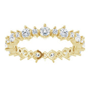 14K Yellow 9/10 CTW Natural Diamond Eternity Band Size 6