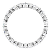 14K White 9/10 CTW Natural Diamond Eternity Band Size 6