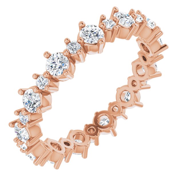14K Rose 9/10 CTW Natural Diamond Eternity Band Size 5.5