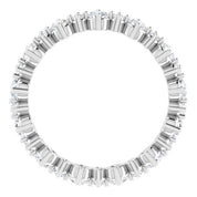 14K White 9/10 CTW Natural Diamond Eternity Band Size 5.5