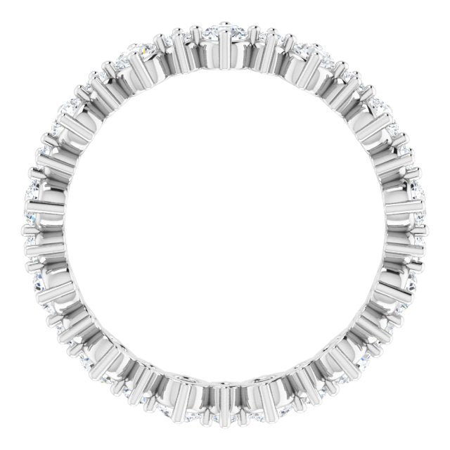 14K White 9/10 CTW Natural Diamond Eternity Band Size 5.5