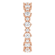 14K Rose 9/10 CTW Natural Diamond Eternity Band Size 5.5