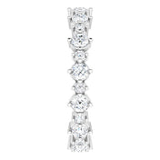 14K White 9/10 CTW Natural Diamond Eternity Band Size 5.5