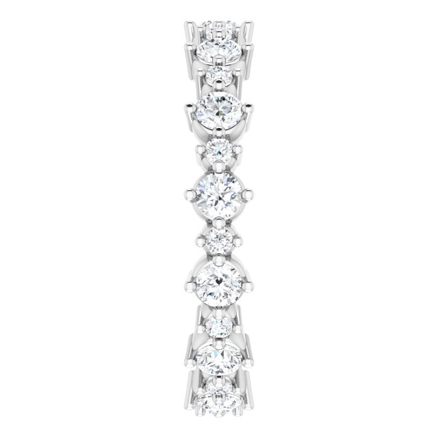 14K White 9/10 CTW Natural Diamond Eternity Band Size 5.5