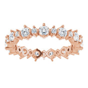 14K Rose 9/10 CTW Natural Diamond Eternity Band Size 5.5