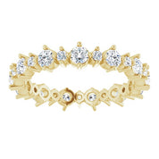 14K Yellow 9/10 CTW Natural Diamond Eternity Band Size 5.5