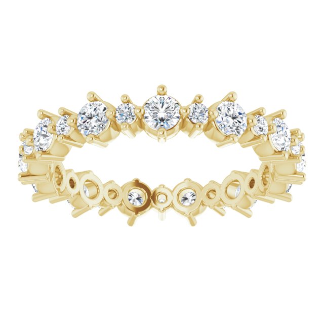 14K Yellow 9/10 CTW Natural Diamond Eternity Band Size 5.5