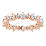 14K Rose 7/8 CTW Natural Diamond Eternity Band Size 5